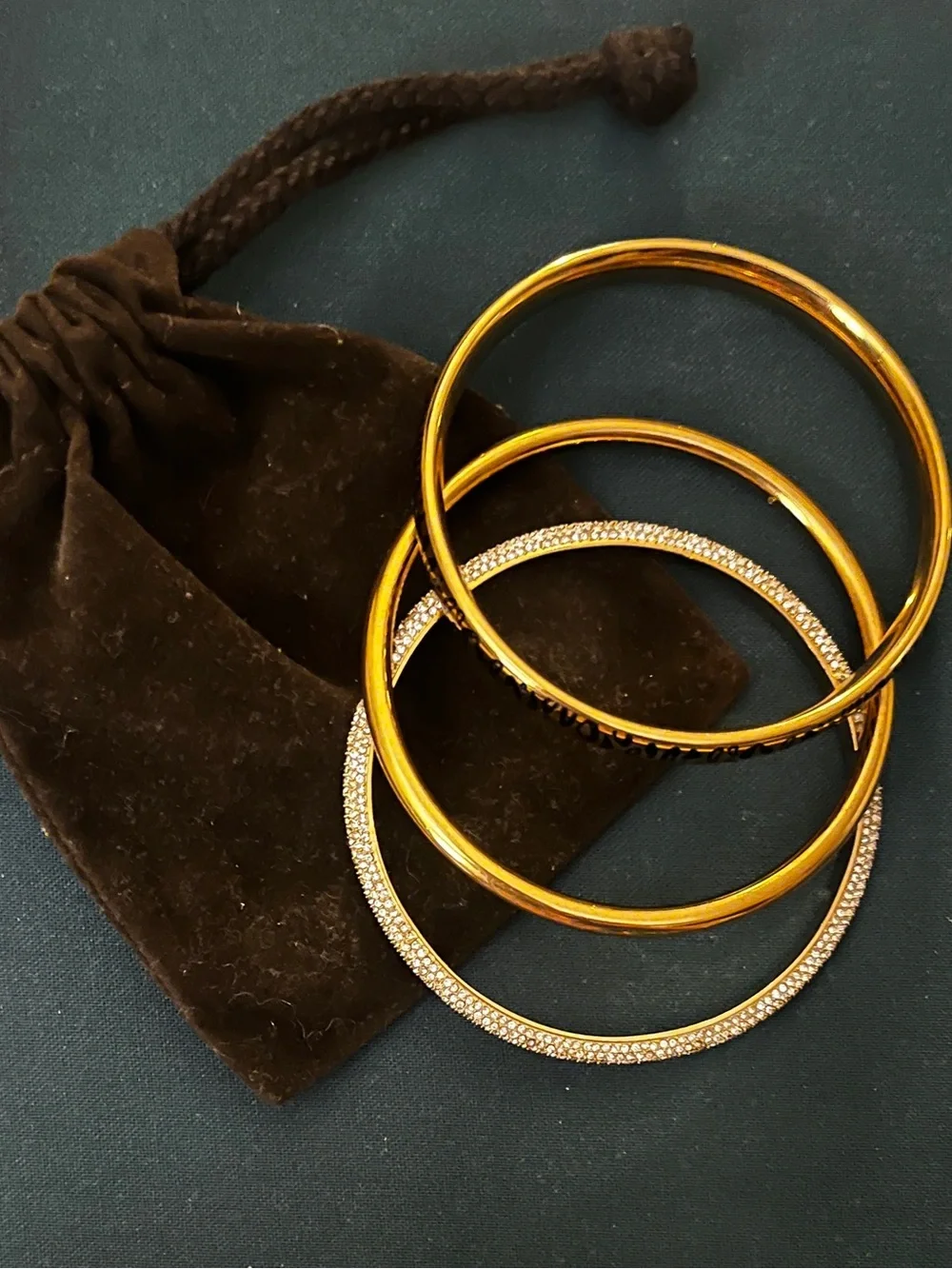 Michael Kors Gold-Tone and Crystal Pavé Stackable Bangle Set